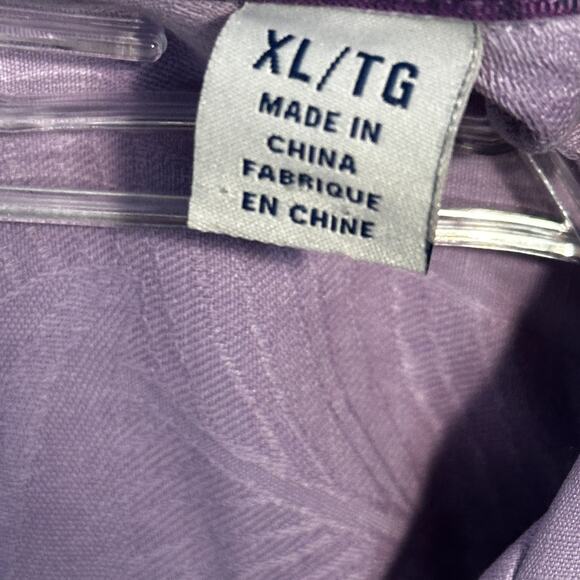 Tommy Bahama Lavender Silk Camp Shirt Mens XL Subtle Tropical Print Button Front - Picture 5 of 9